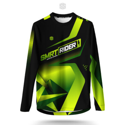 SMRT Rider Motorcycle Long Sleeve Shirt Black Lime (MC0001)