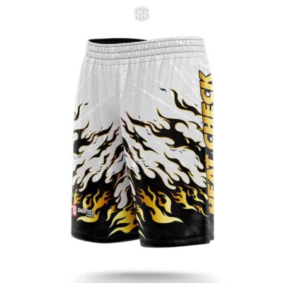 High-quality fire-inspired graphic shorts for men and women. Perfect for sports or casual wear.